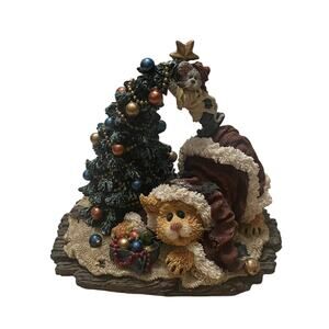Boyds Bears Purrstone Mrs. Claws with Topper Cat Figurine